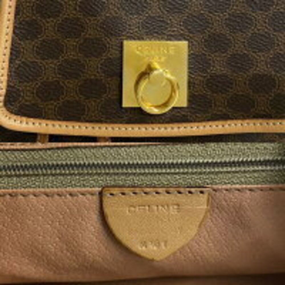 Celine Macadam Blason Triomphe Leather backpack daypack brown - Picture 3 of 8